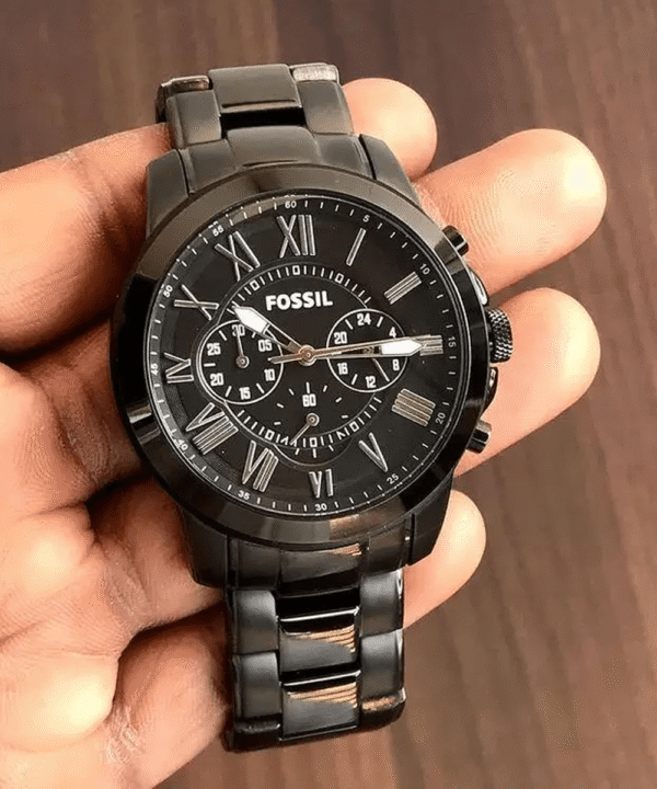 Fossil FS4832 – Full Black Chronograph Men’s Watch (43MM) - Image 3