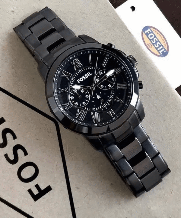 Fossil FS4832 – Full Black Chronograph Men’s Watch (43MM) - Image 2