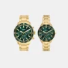 Bannon His and Hers Couple Quartz Green Dial Multi-Function Stainless Steel Watch BQ2754SET