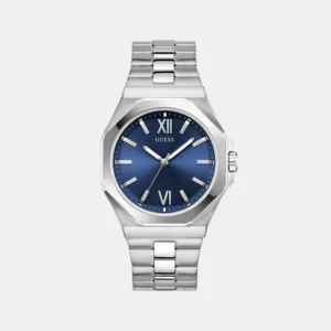 Dress Men Quartz Blue Dial Analog Stainless Steel Watch GW0849G1