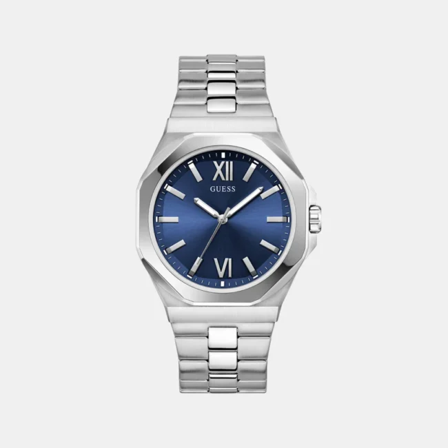 Dress Men Quartz Blue Dial Analog Stainless Steel Watch GW0849G1