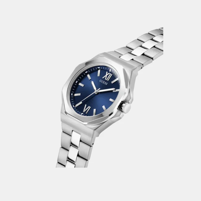 Dress Men Quartz Blue Dial Analog Stainless Steel Watch GW0849G1