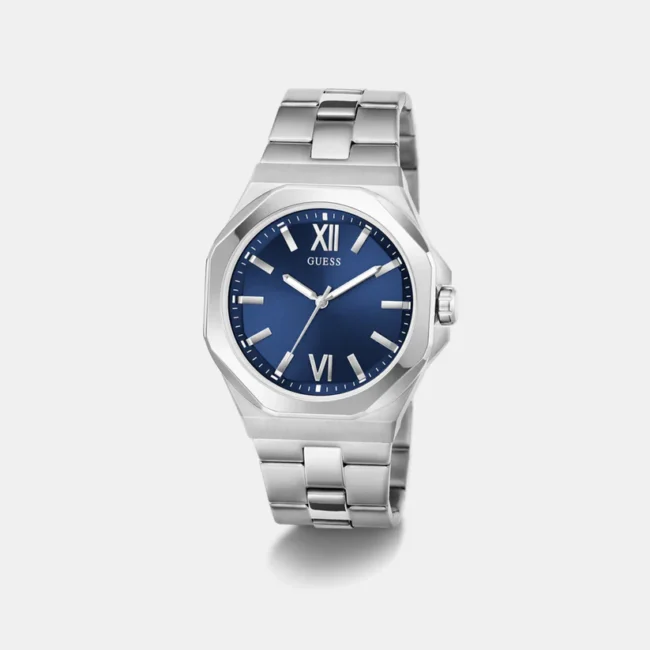 Dress Men Quartz Blue Dial Analog Stainless Steel Watch GW0849G1