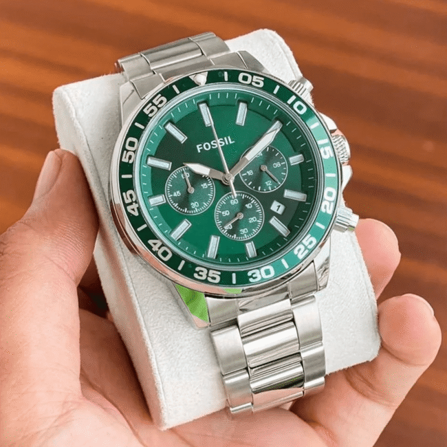 Fossil Bannon 45mm Premium Silver Green | 7AA Quality