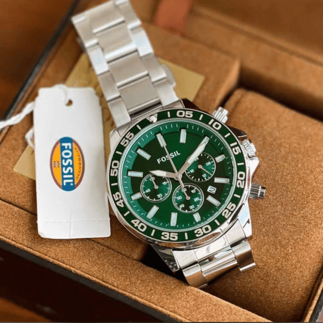 Fossil Bannon 45mm Premium Silver Green | 7AA Quality