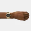 His and Her Couple Quartz Black Dial Chronograph Stainless Steel Watch BQ2400SET
