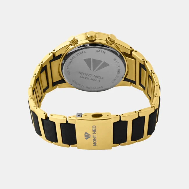 Men Quartz Black Dial Multi-Function Metal Watch 1062M-M2404