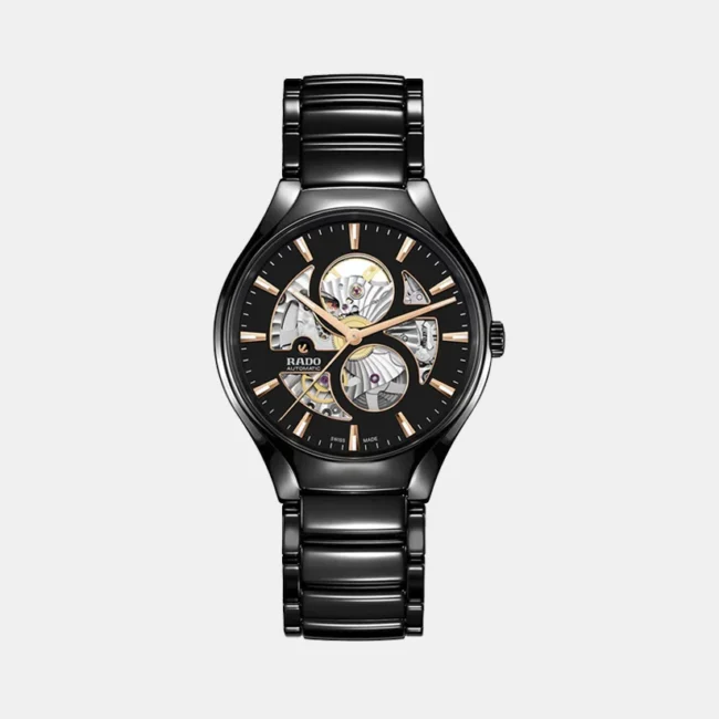 True Round Unisex Automatic Black Dial Analog Ceramic Watch R27107172