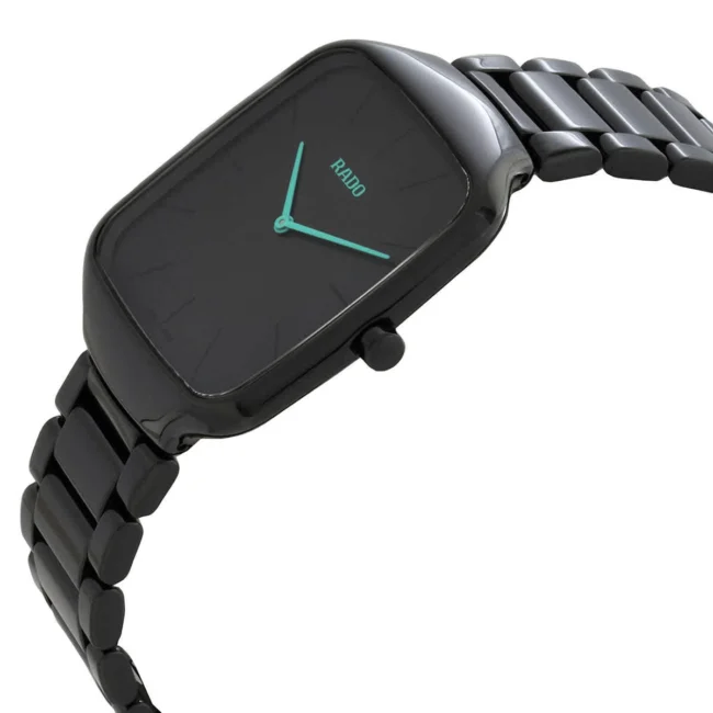 True Square Thinline Unisex Quartz Black Dial Analog Ceramic Watch R27054152