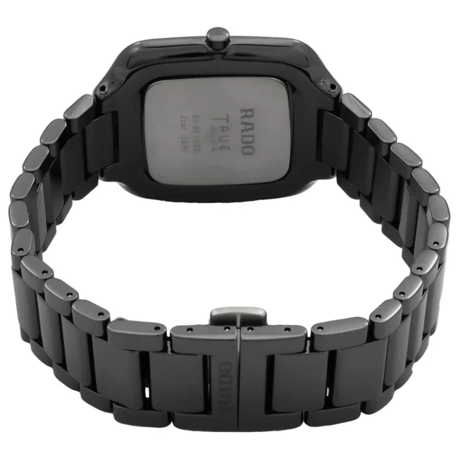 True Square Thinline Unisex Quartz Black Dial Analog Ceramic Watch R27054152