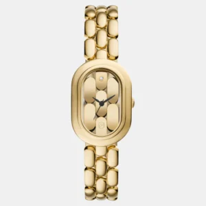 Women Quartz Gold Dial Analog Stainless Steel Watch ES5380