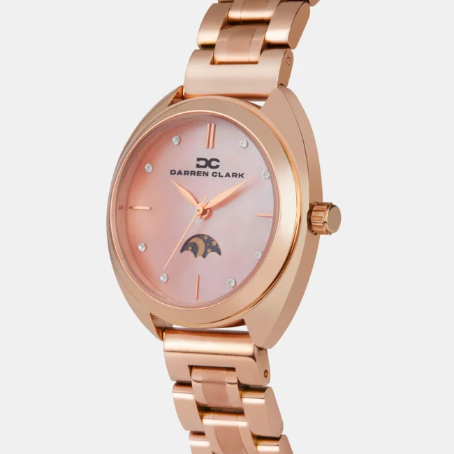 Women Quartz Pink Mother Of Pearl Dial Analog Metal Watch 2011C-M0318