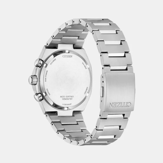 Zenshin Men Eco-Drive Light Blue Dial Chronograph Titanium Watch – CA4610-85M