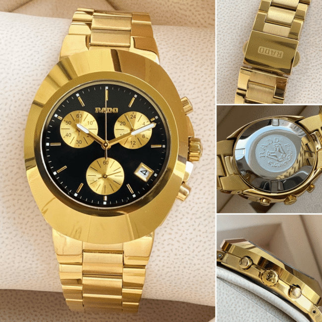 Rado DiaStar Men’s Gold Chronograph Stainless Steel Quartz Watch | 7AAA Quality